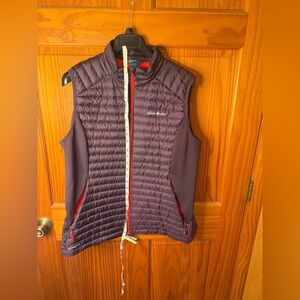 Eddie Bauer Women’s Red and Purple XL Vest w Goose Down